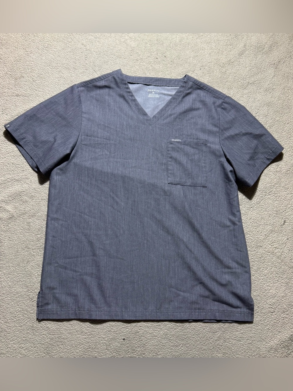 Jaanuu Scrub Set Womens XL Top Large Pants Gray Medical Designer V-Neck Utility